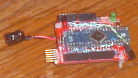 a hacked-up prototype of an arduino using an xmega64d4
