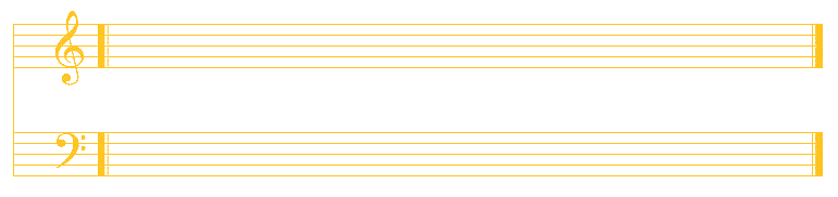 bass/treble clef with empty score